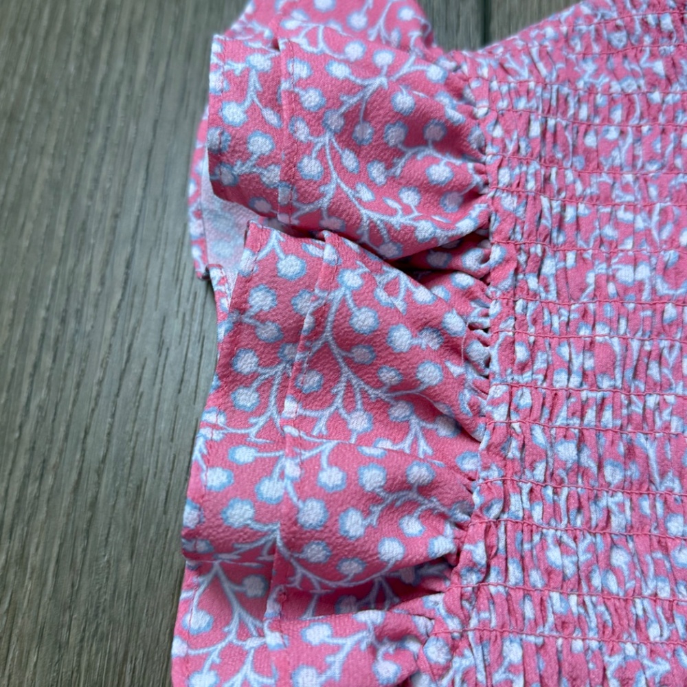 French Connection Elao Verona Crepe Smocked Dress Pink Sz M Pink Party Cocktail - Picture 9 of 13